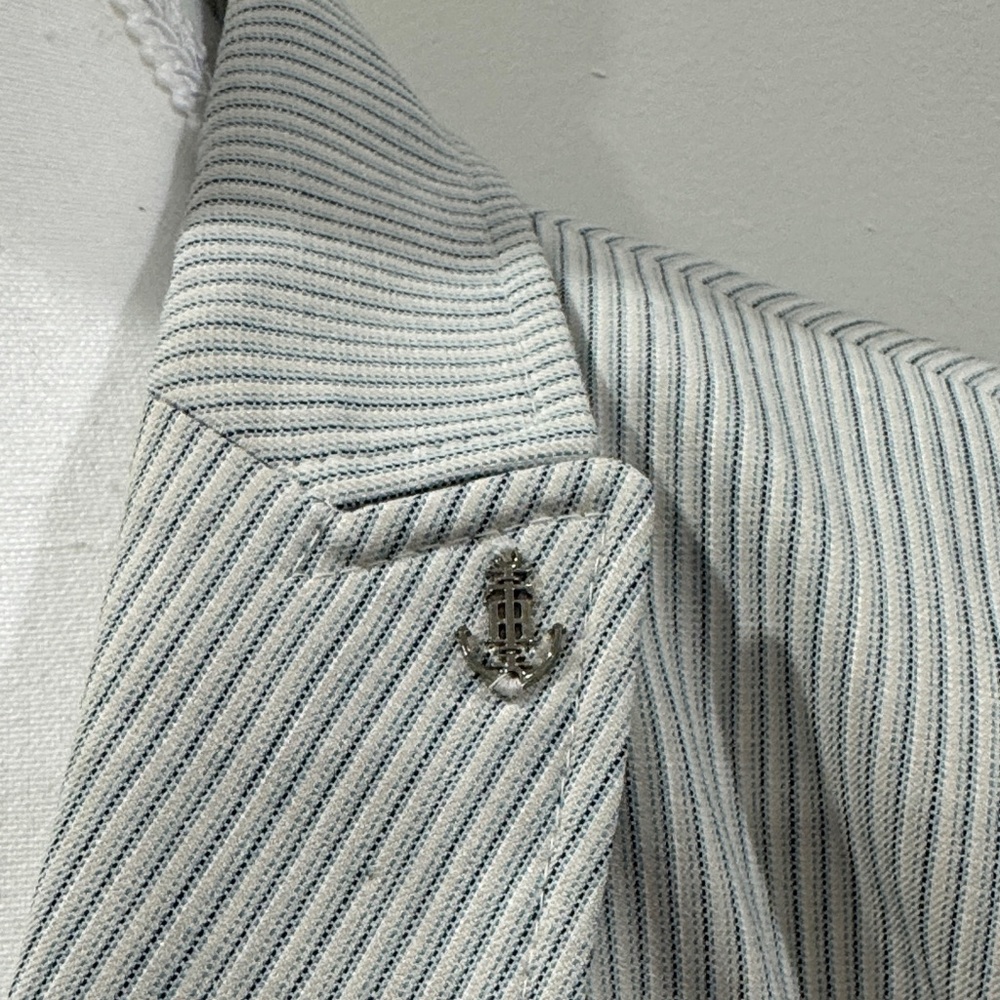 Tommy Hilfiger Light Blue/Green  Pinstripe Blazer - Picture 7 of 13